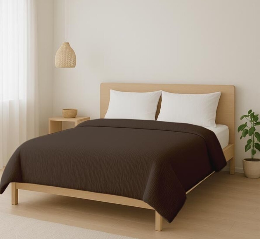 Dekbed Zonder Overtrek - Chocoladebruin Micro Mousseline