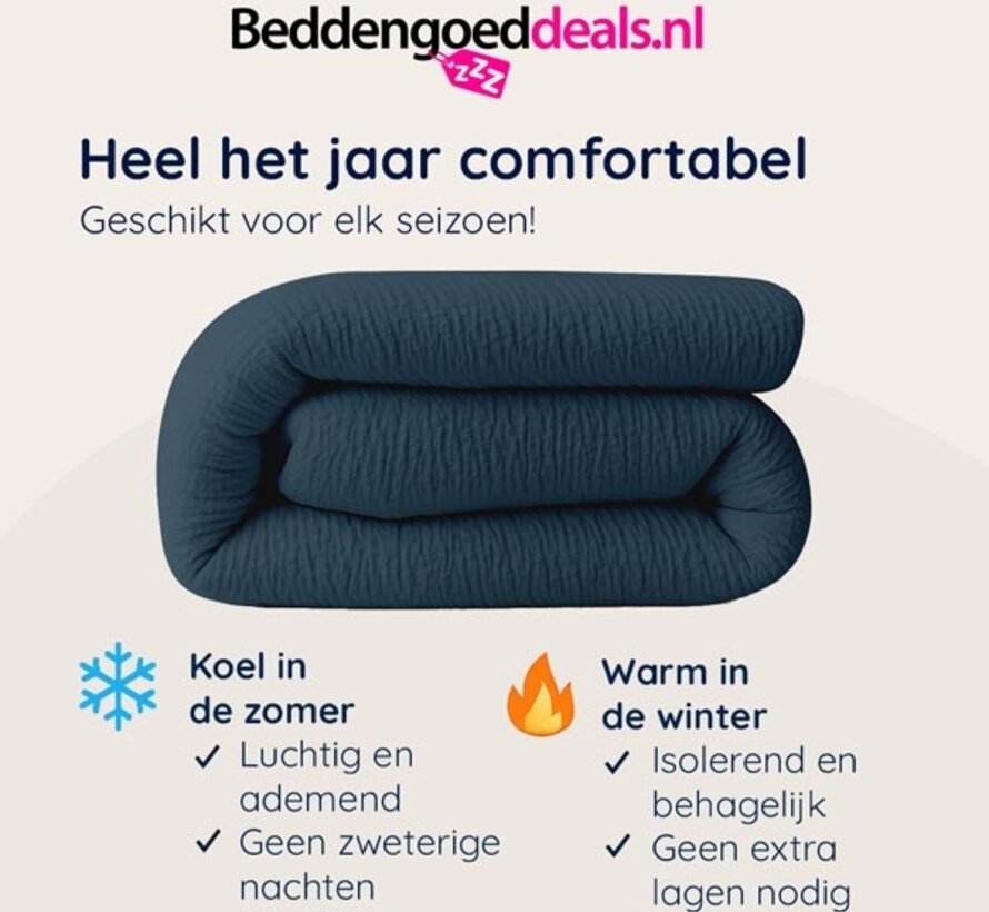 Dekbed Zonder Overtrek - Petrol Micro Mousseline