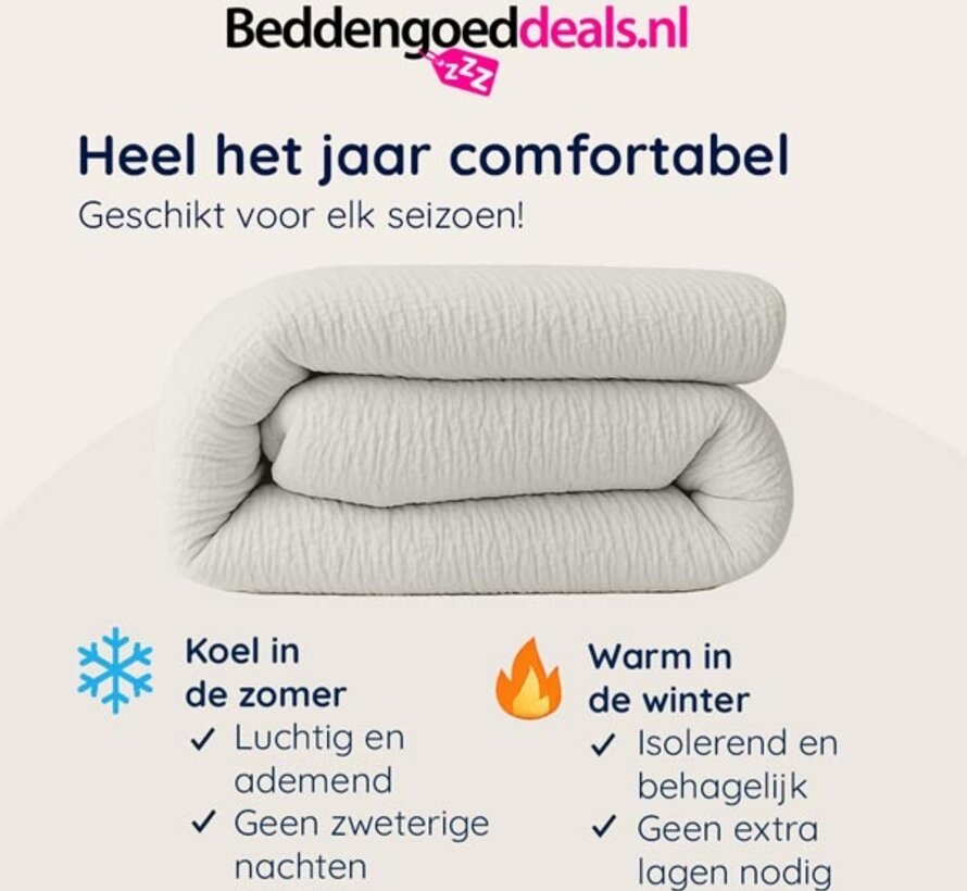 Dekbed Zonder Overtrek - Creme Micro Mousseline