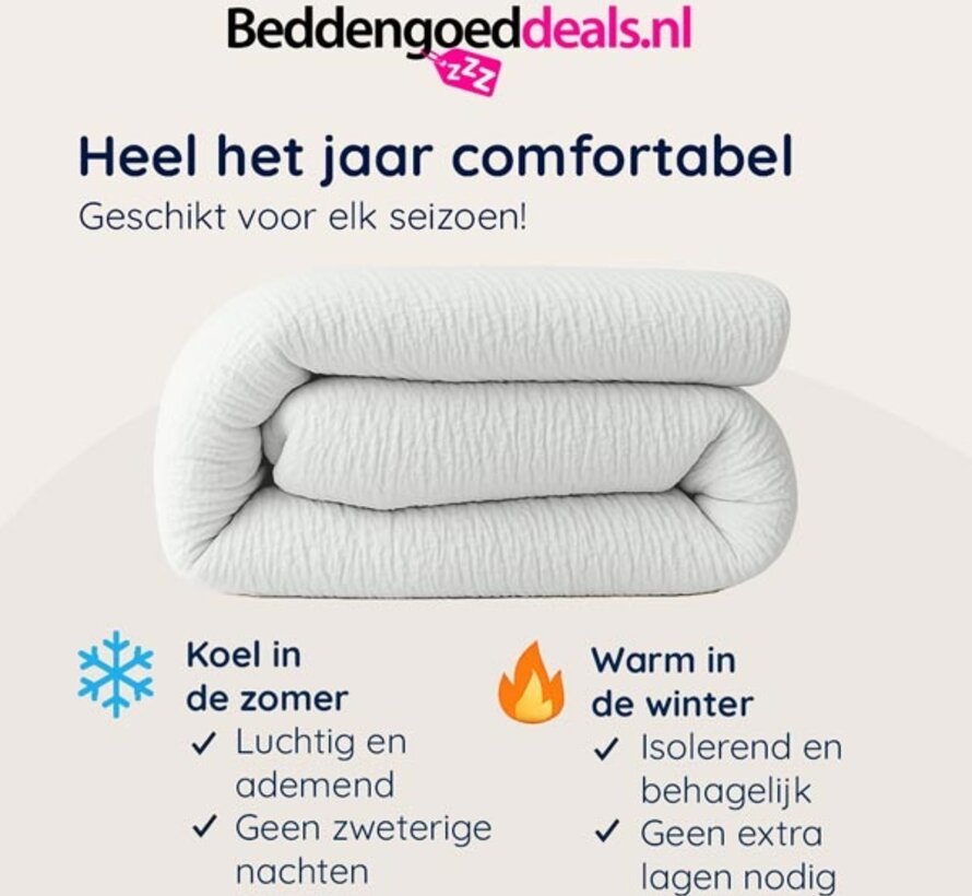 Dekbed Zonder Overtrek -Wit Micro Mousseline