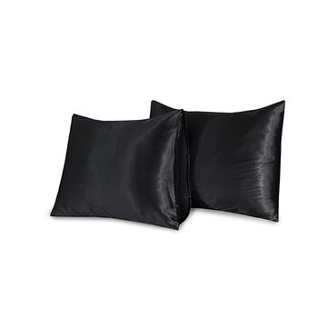 Beauty Silk 2-Pack: Kussenslopen - Satin - Zwart