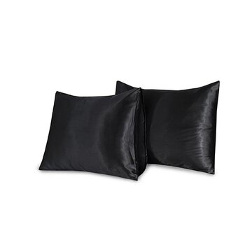 Beauty Silk 2-Pack: Kussenslopen - Satin - Zwart