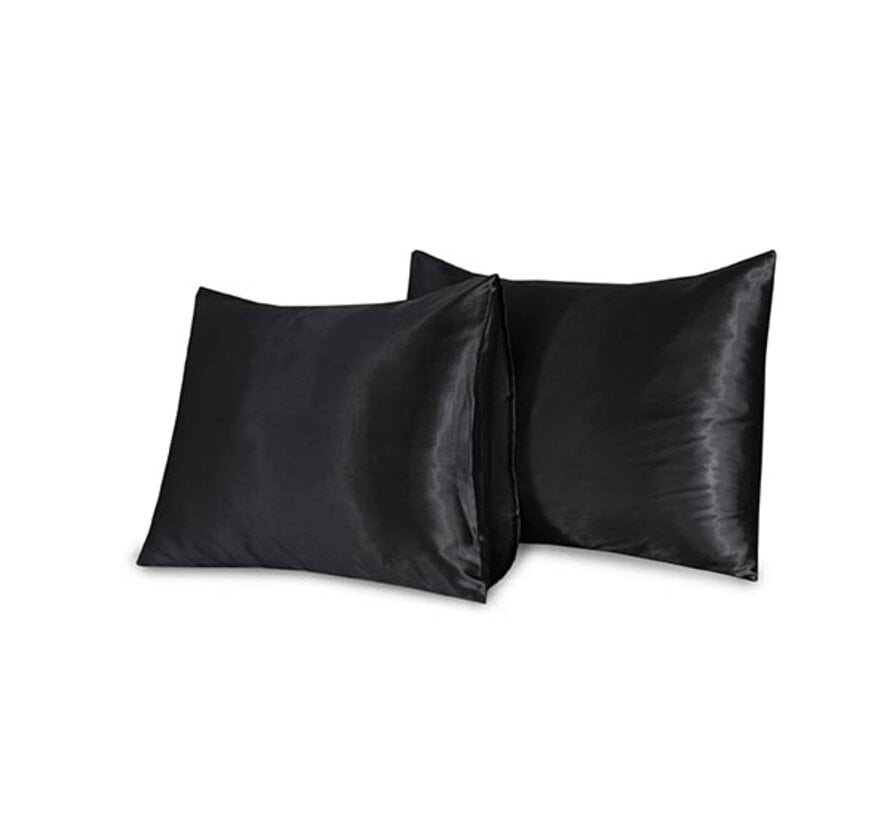 2-Pack: Kussenslopen - Satin - Zwart