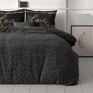 Sleeptime Classy Dark Sleep - Zwart/Antraciet Dekbedovertrek