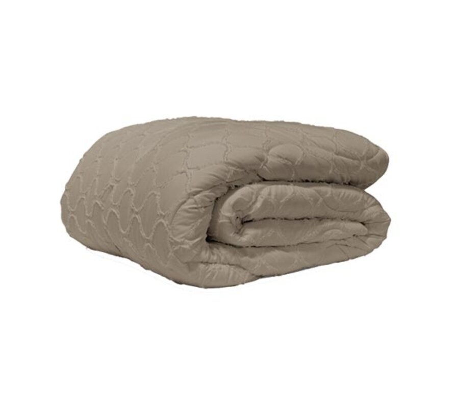Dekbed Zonder Overtrek - Taupe Tufted Curve