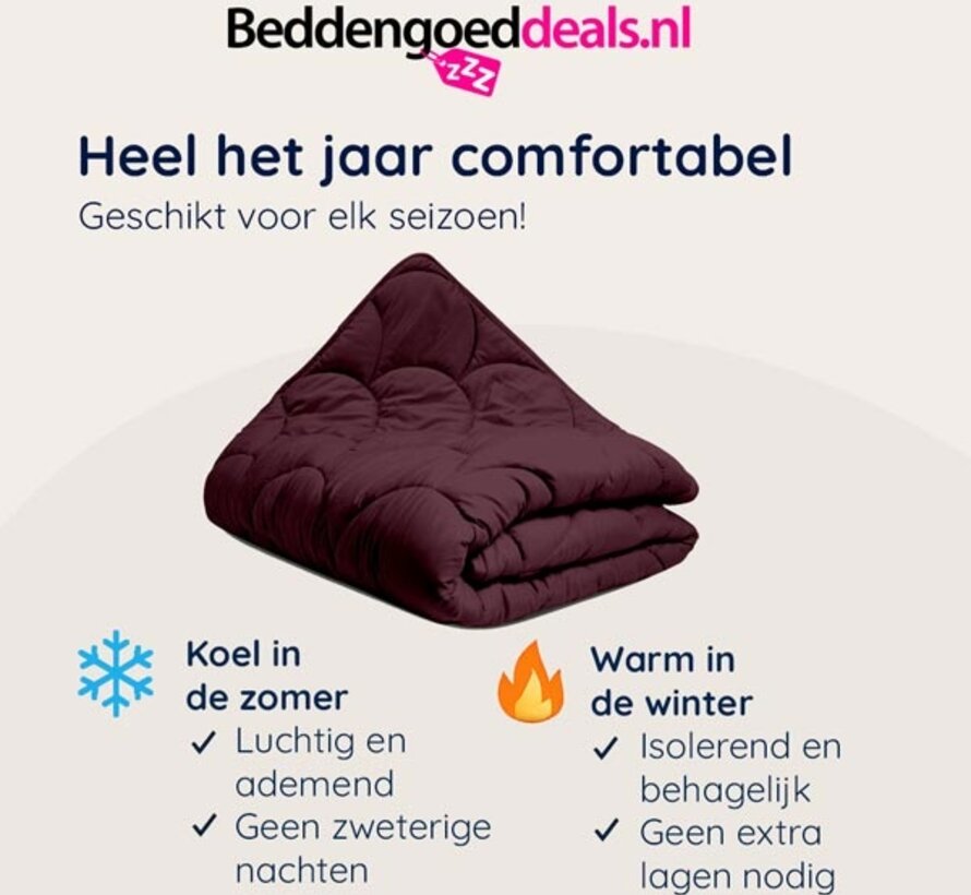 Dekbed Zonder Overtrek - Bordeauxrood Easy