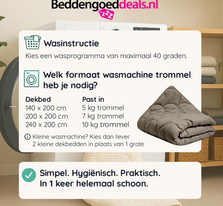 Dekbed Zonder Overtrek - Taupe Easy