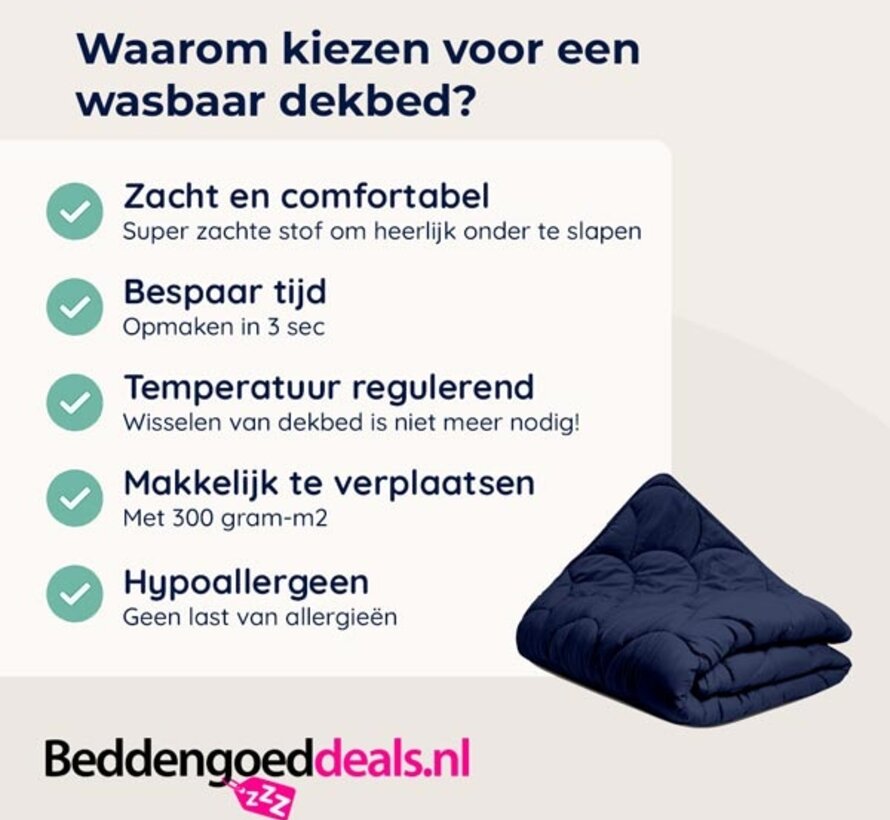 Dekbed Zonder Overtrek - Donkerblauw Easy