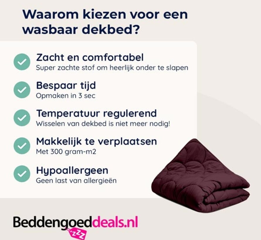 Dekbed Zonder Overtrek - Bordeauxrood Easy