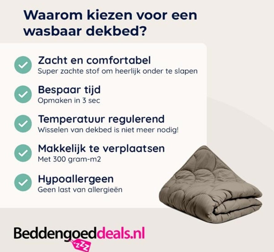Dekbed Zonder Overtrek - Taupe Easy