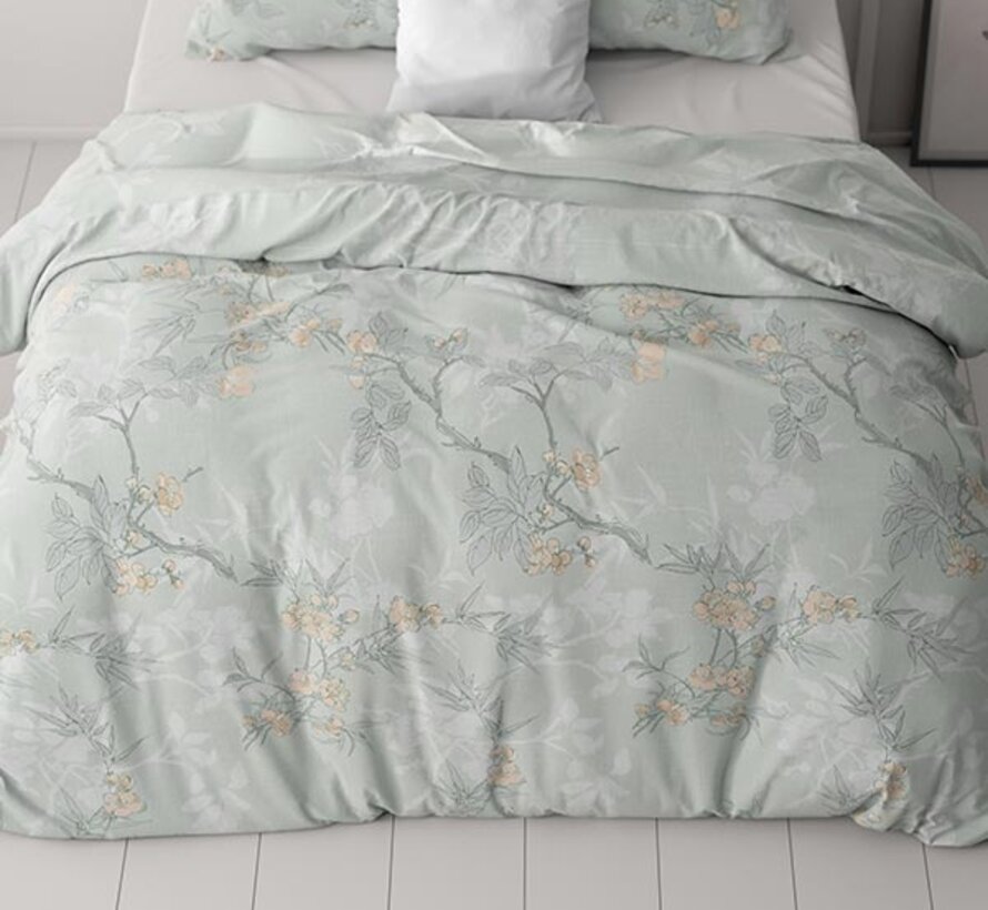 Blossom - Blauwgroen Dekbedovertrek