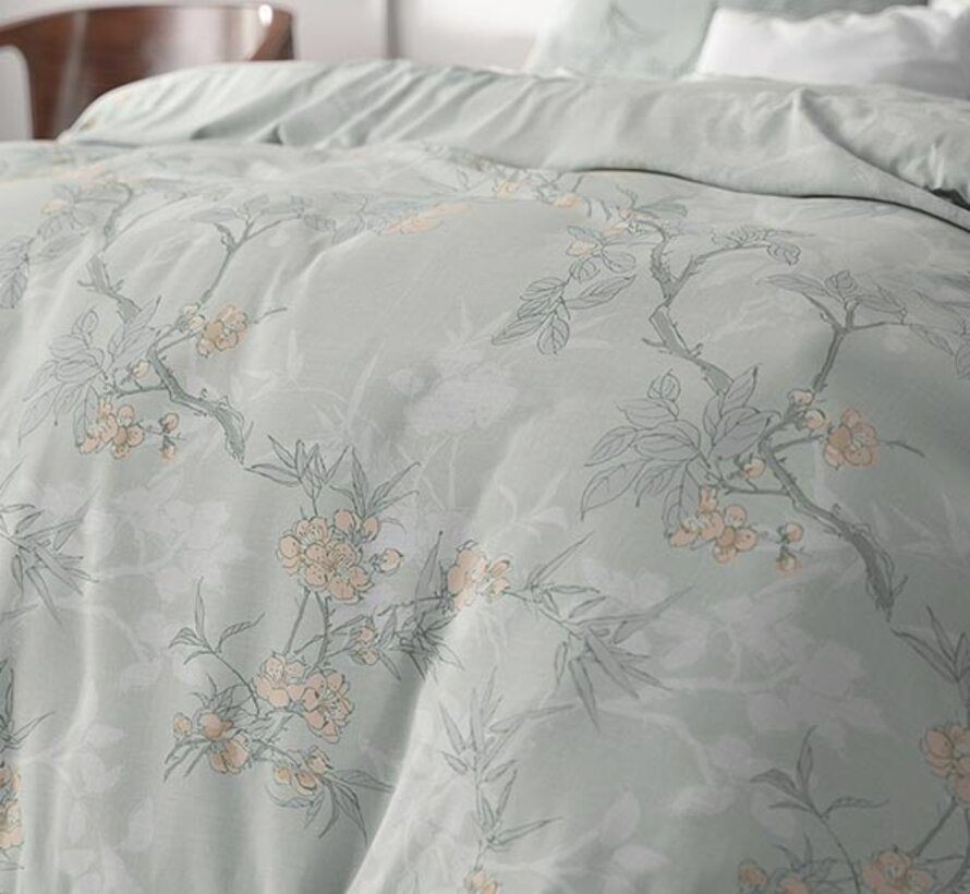 Blossom - Blauwgroen Dekbedovertrek