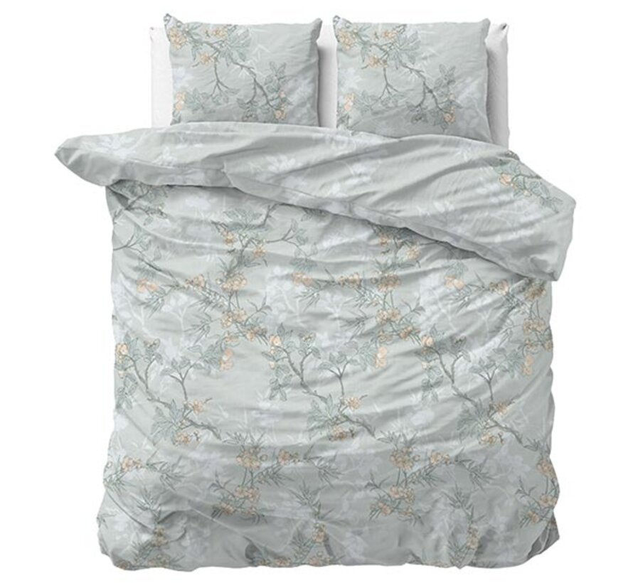 Blossom - Blauwgroen Dekbedovertrek