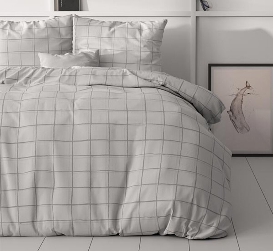 Check It - Grijs Dekbedovertrek