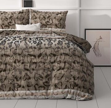 Sleeptime Classy Tiger Leopard - Taupe Dekbedovertrek