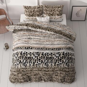 Sleeptime Classy Tiger Leopard - Taupe Dekbedovertrek