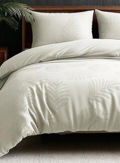 Sleeptime Embossed Leaves 3D - Creme Dekbedovertrek