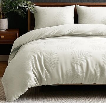 Sleeptime Embossed Leaves 3D - Creme Dekbedovertrek