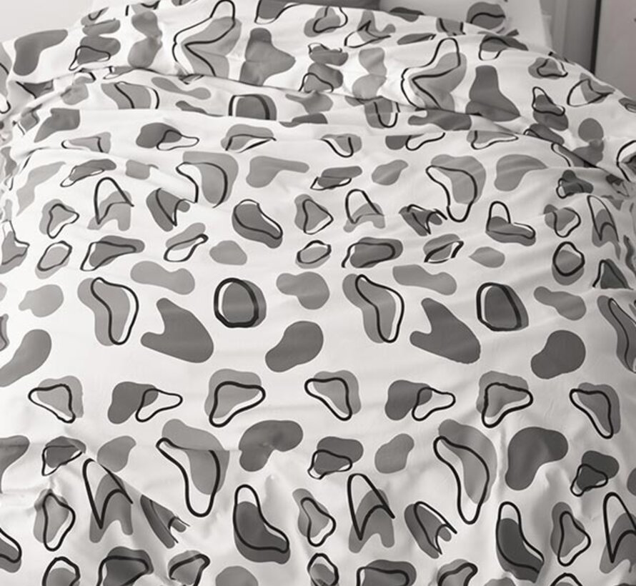 Lova - Wit/Grijs Dekbedovertrek