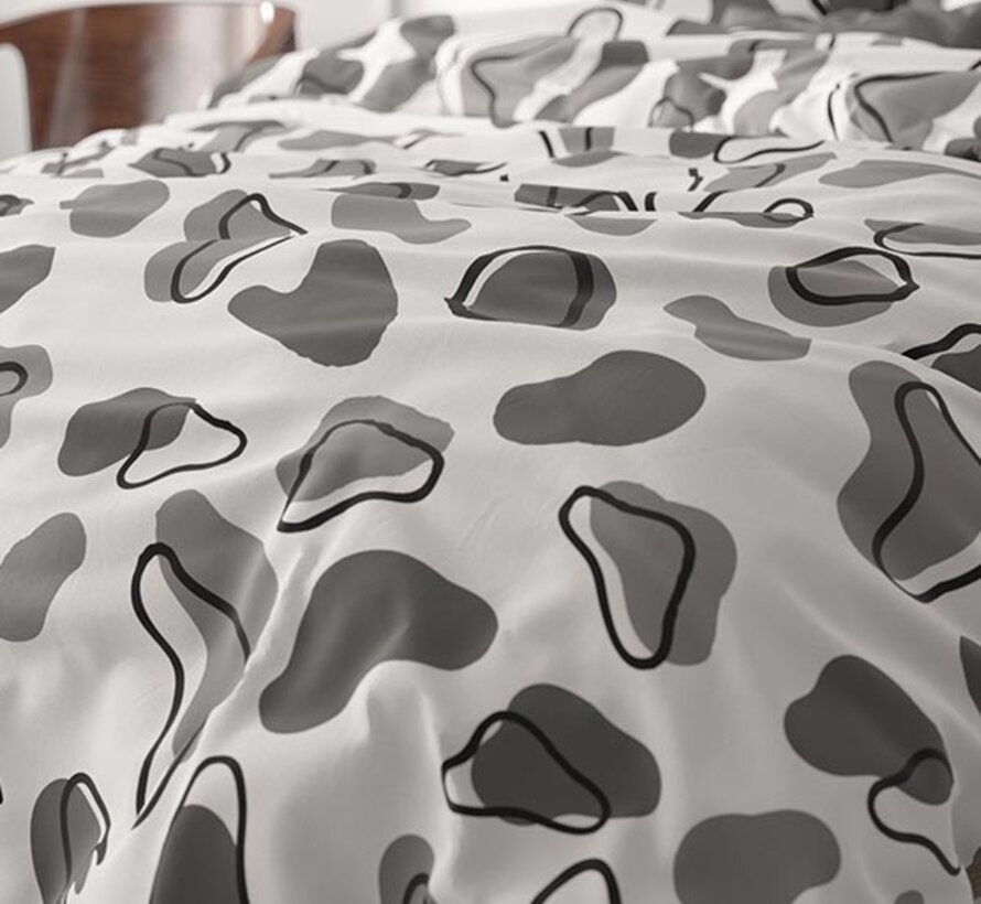 Lova - Wit/Grijs Dekbedovertrek