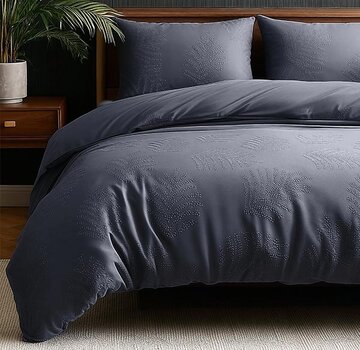 Sleeptime Embossed Leaves 3D - Antraciet Dekbedovertrek