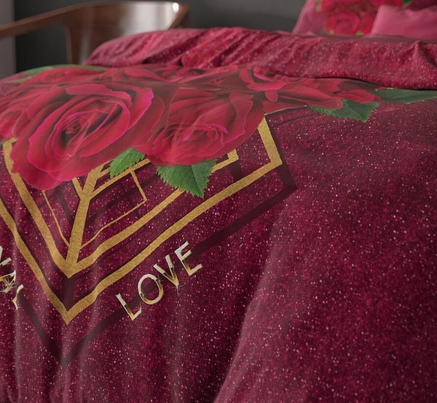 Eternal Love - Rood Dekbedovertrek
