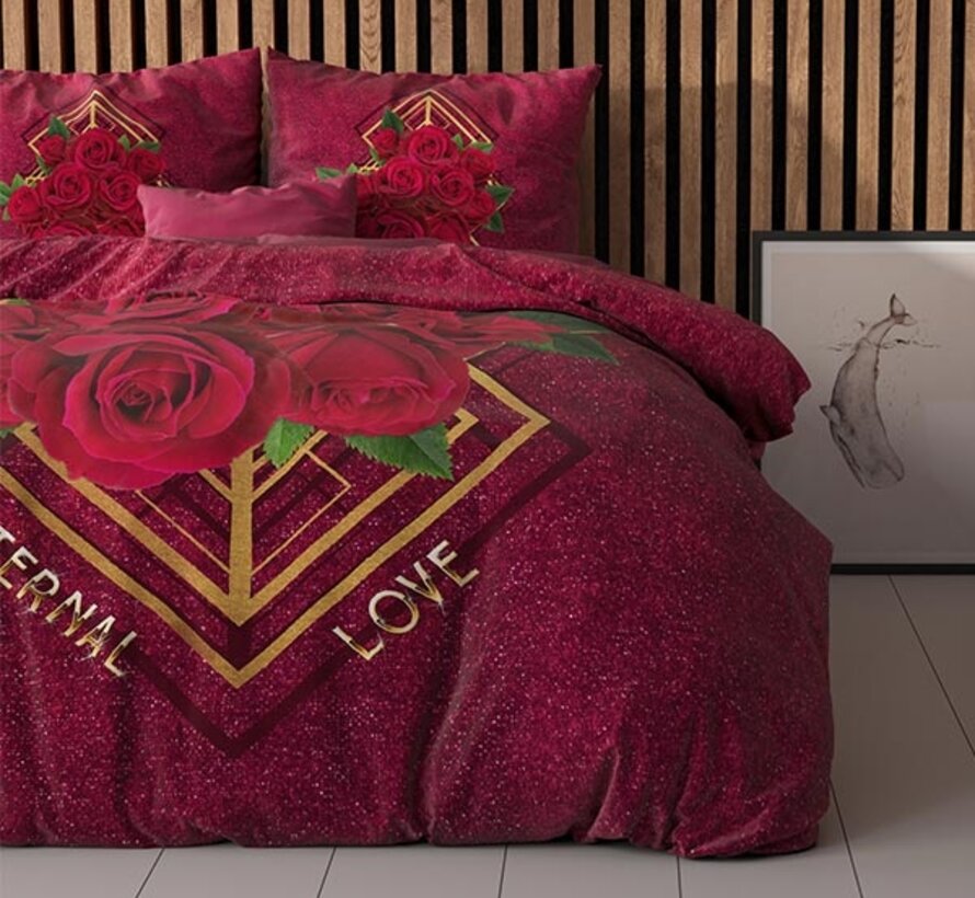 Eternal Love - Rood Dekbedovertrek