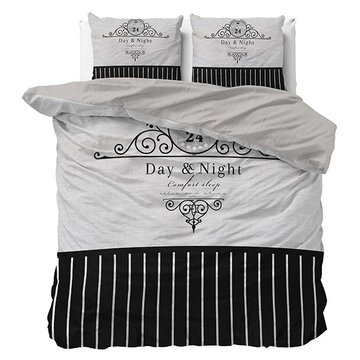Sleeptime Essentials Day And Night - Zwart/Grijs Dekbedovertrek