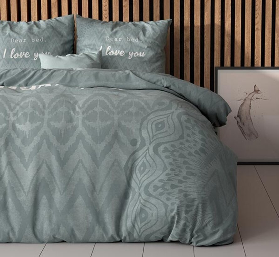 I Love Bed - Groen Dekbedovertrek