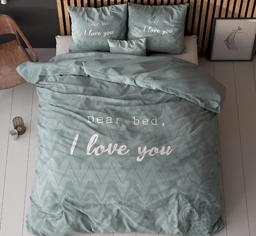 I Love Bed - Groen Dekbedovertrek