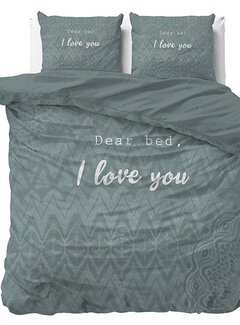 Sleeptime Essentials I Love Bed - Groen Dekbedovertrek