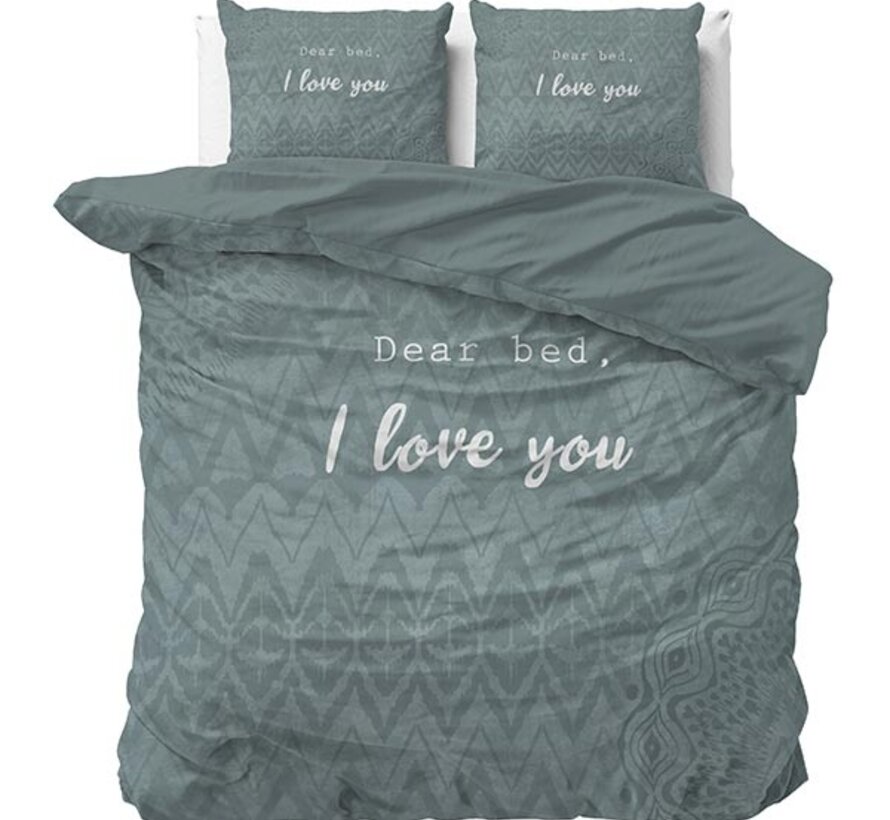I Love Bed - Groen Dekbedovertrek