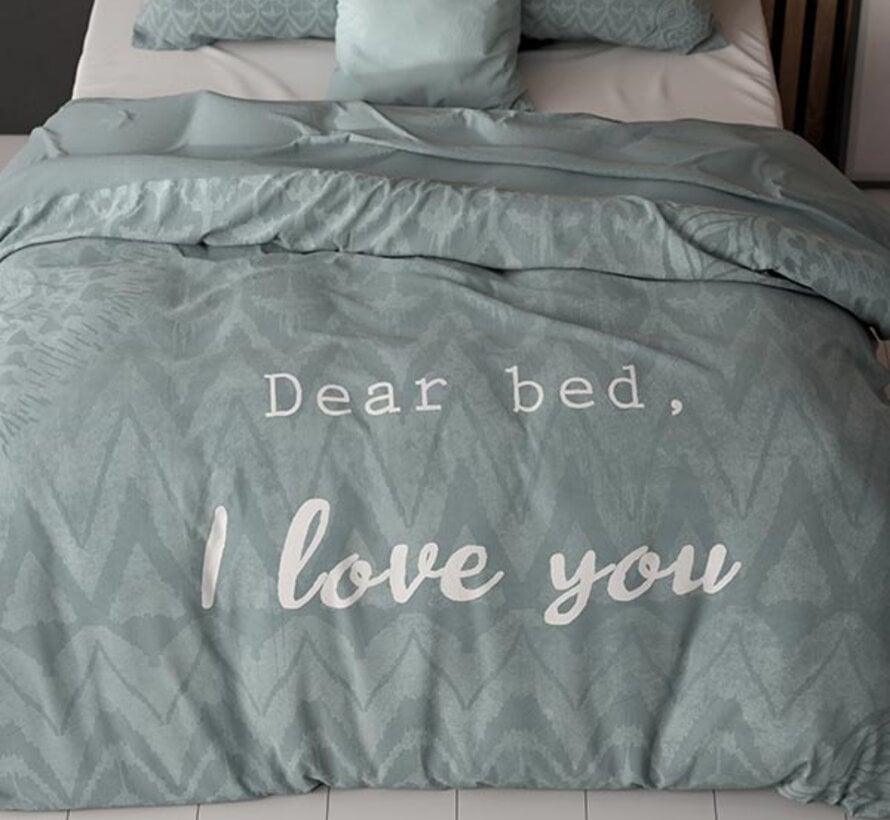I Love Bed - Groen Dekbedovertrek