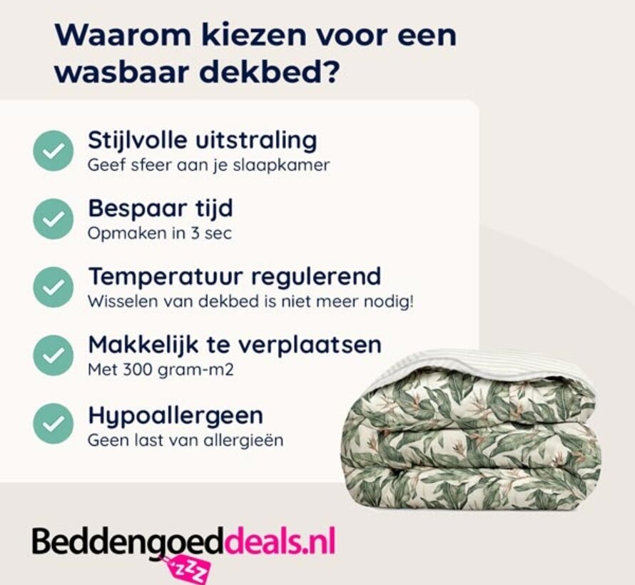 Dekbed Zonder Overtrek - Floral Green