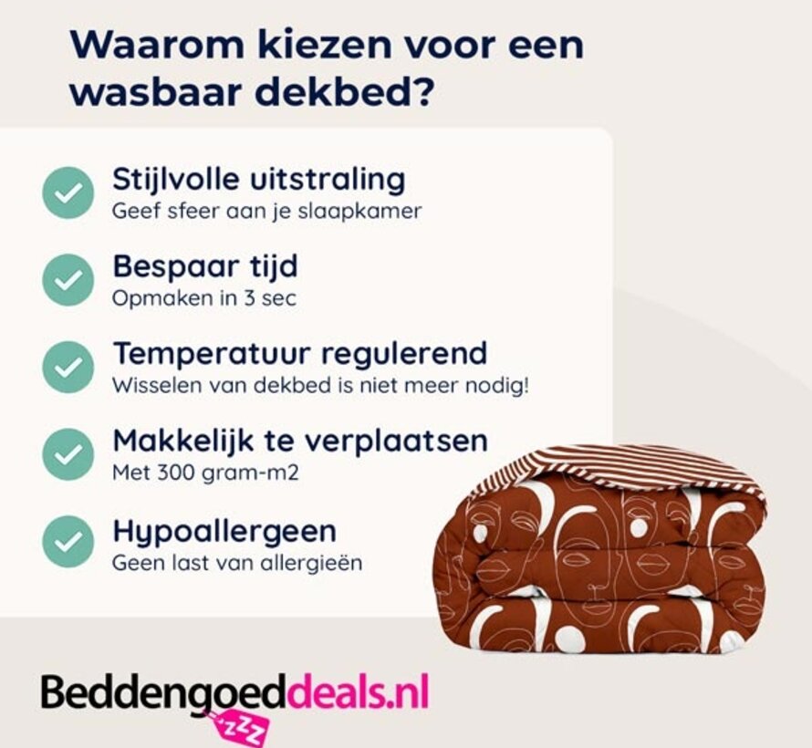 Dekbed Zonder Overtrek - Oneline Red Faces