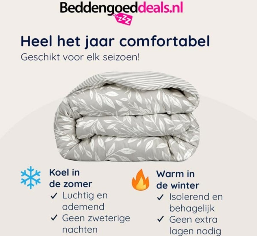 Dekbed Zonder Overtrek - Grey Leafs