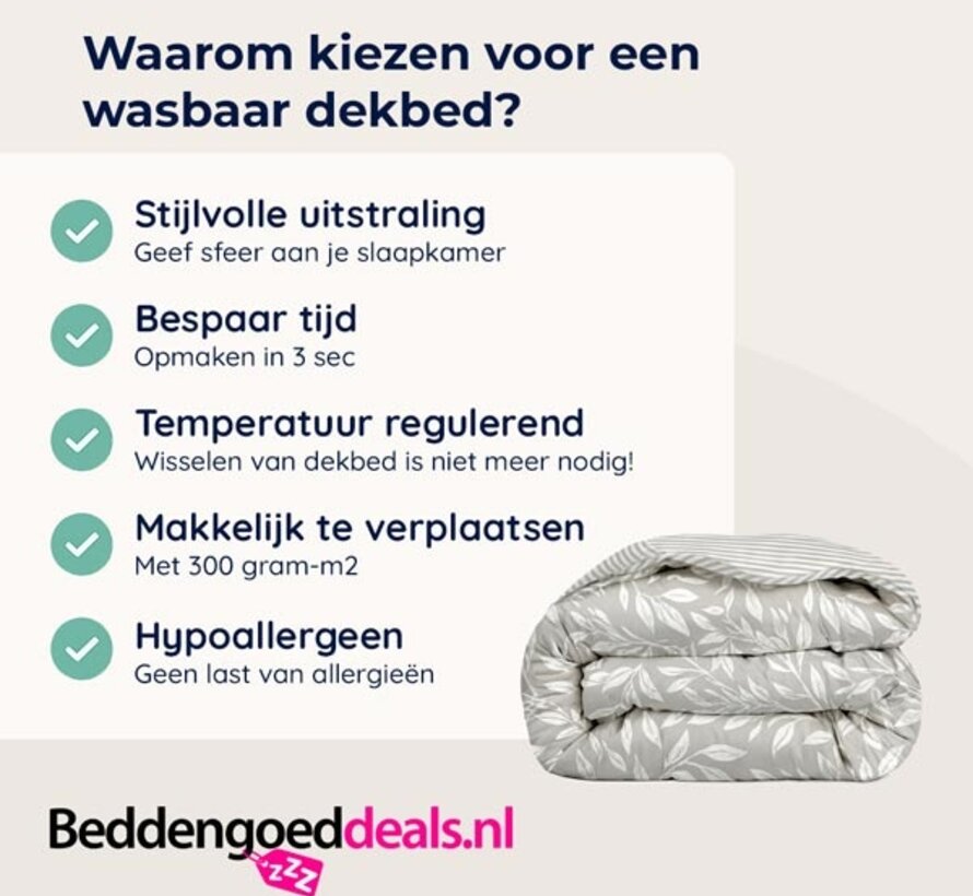Dekbed Zonder Overtrek - Grey Leafs