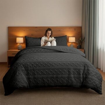 Zydante Jacquard Teddy - Antraciet Dekbedovertrek