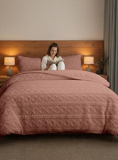 Zydante Jacquard Teddy - Peach Pink Dekbedovertrek