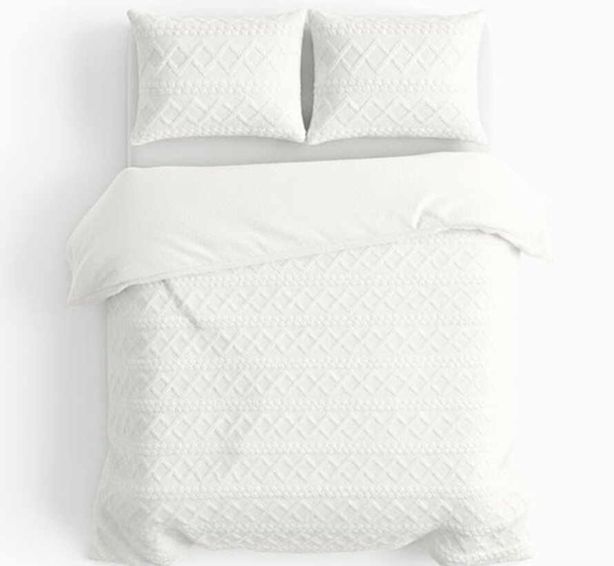 Jacquard Teddy - Whisper White Dekbedovertrek