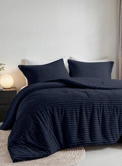 Zydante Rib Teddy - Midnight Blue Dekbedovertrek