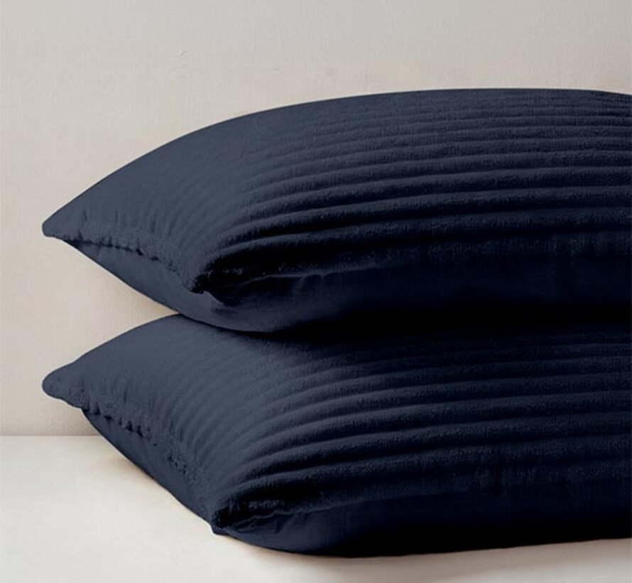 Rib Teddy - Midnight Blue Dekbedovertrek