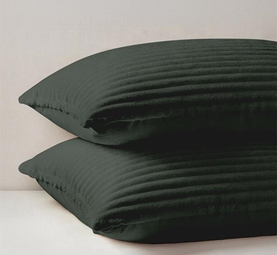 Rib Teddy - Garden Green Dekbedovertrek