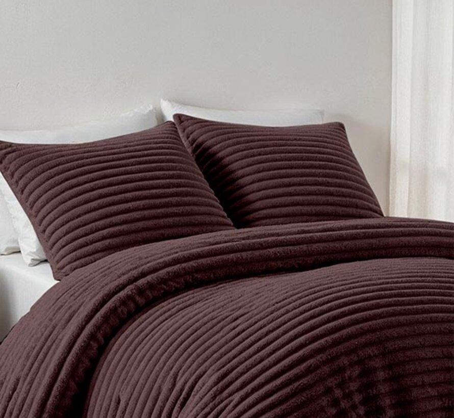 Rib Teddy - Deep Grape Dekbedovertrek