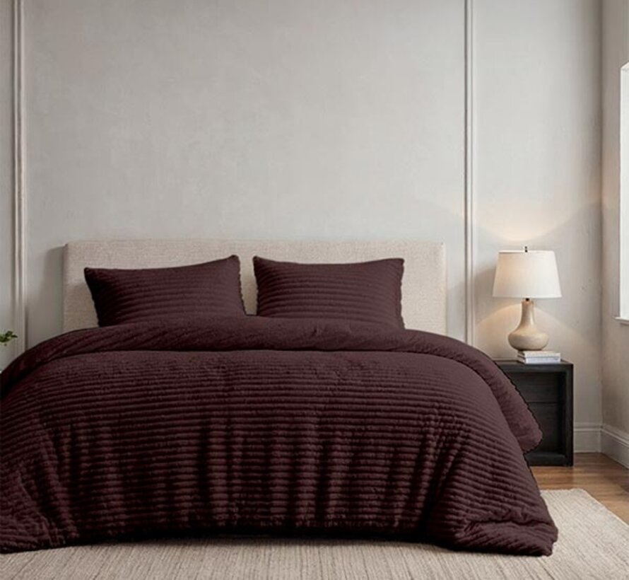 Rib Teddy - Deep Grape Dekbedovertrek