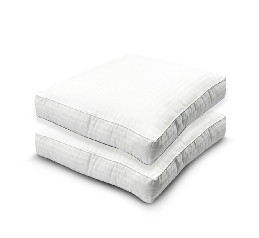 2-Pack: Boxkussen - Katoen - Satijnstreep