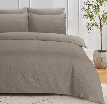 Sleeptime Embossed Milano 3D - Taupe/Grijs Dekbedovertrek