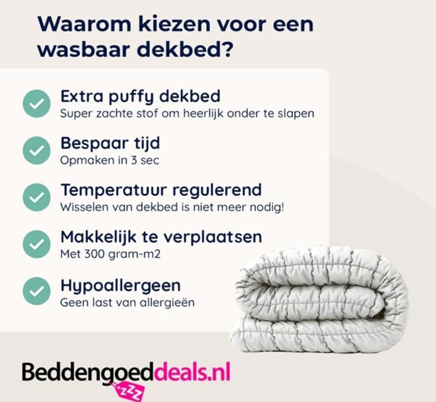 Dekbed Zonder Overtrek - Wit Puffy
