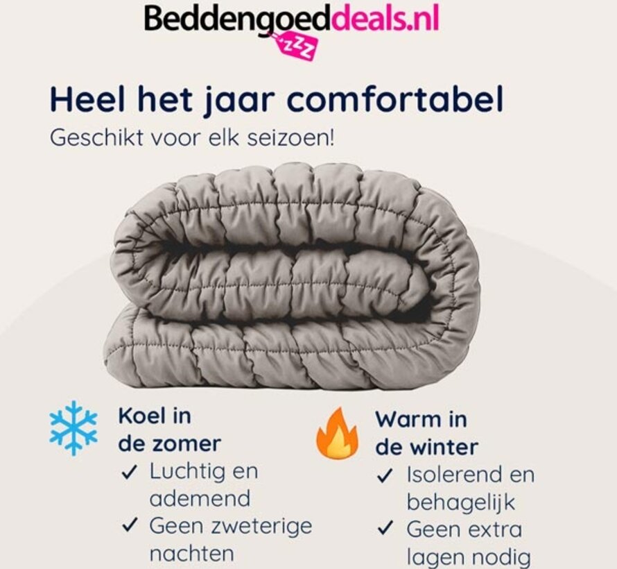 Dekbed Zonder Overtrek - Steengrijs Puffy