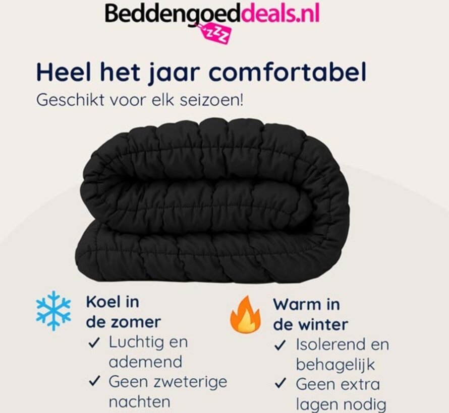 Dekbed Zonder Overtrek - Zwart Puffy